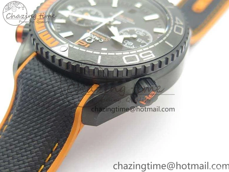 1230 Planet Ocean Master Chronometer Chrono DLC OM 1:1 Best Edition Black Dial On Nylon Strap A Chic 8103